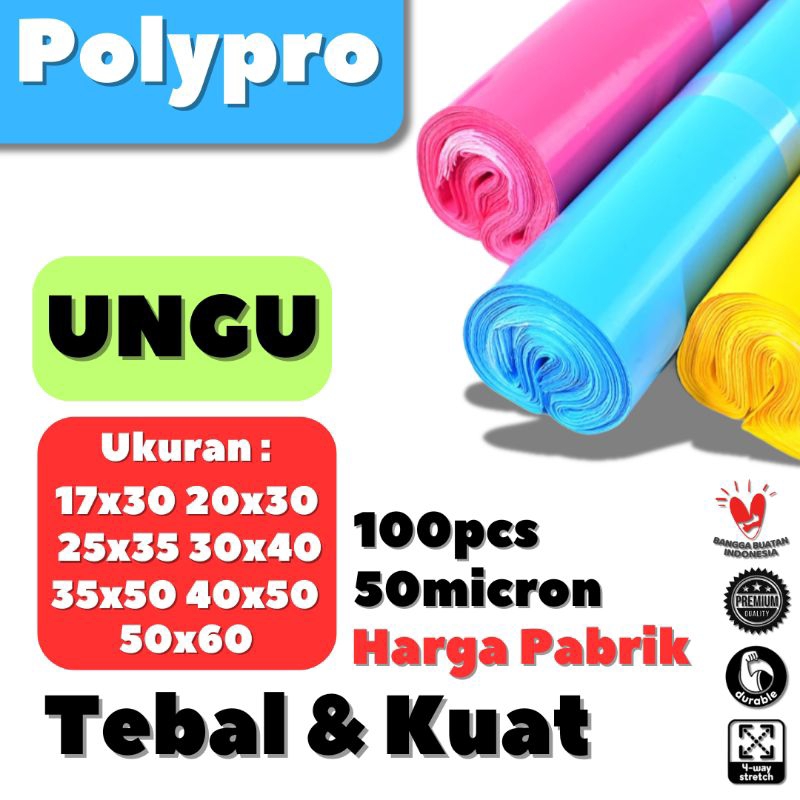 

Plastik Packing Ungu Glossy / Polymailer Warna LDPE Glossy (Isi 100Pcs)