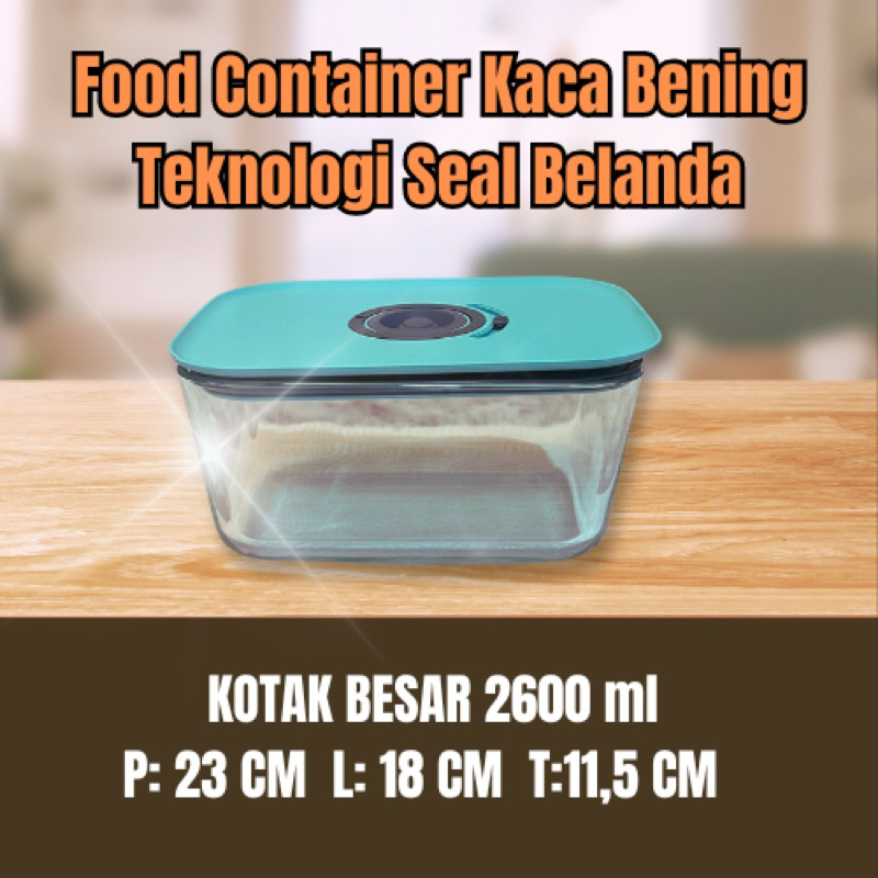 Food Container Kaca (Kotak Besar)
