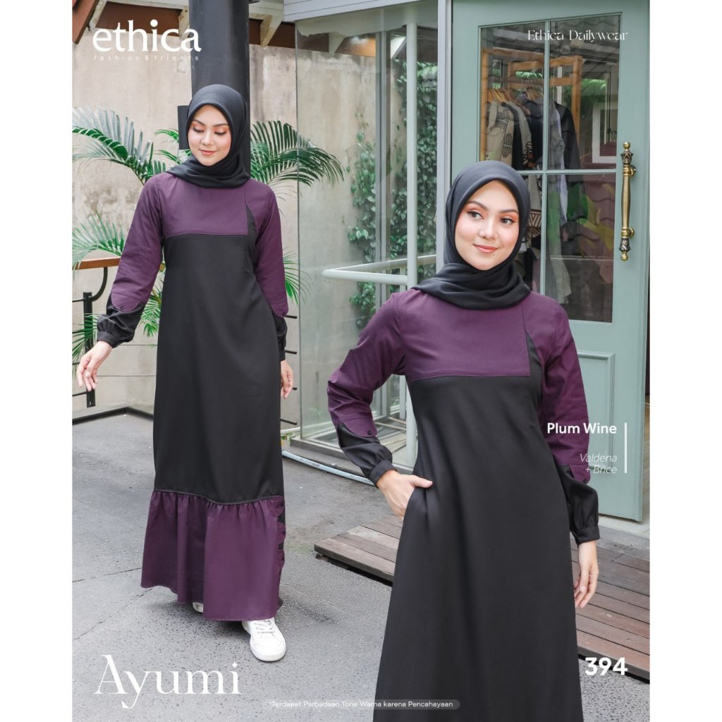 GAMIS DEWASA ETHICA AYUMI 394 ROSE TAUPE,PLUM WINE