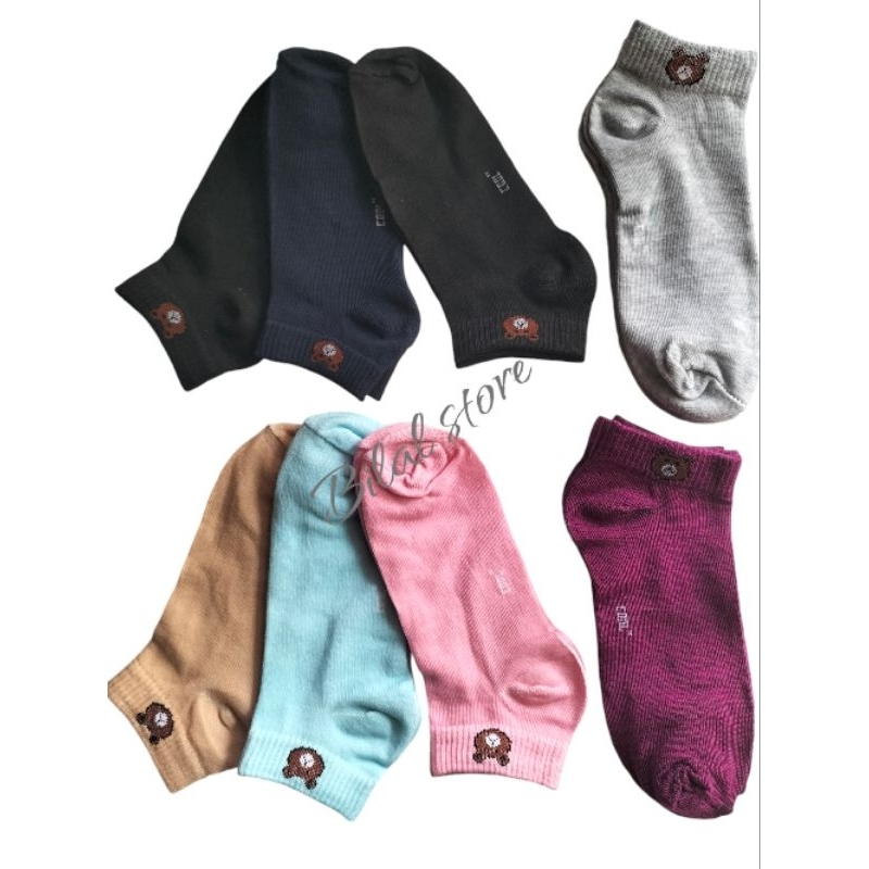 3 PASANG KAOS KAKI PENDEK MATA KAKI/KAOS KAKI WANITA MOTIF PANDA