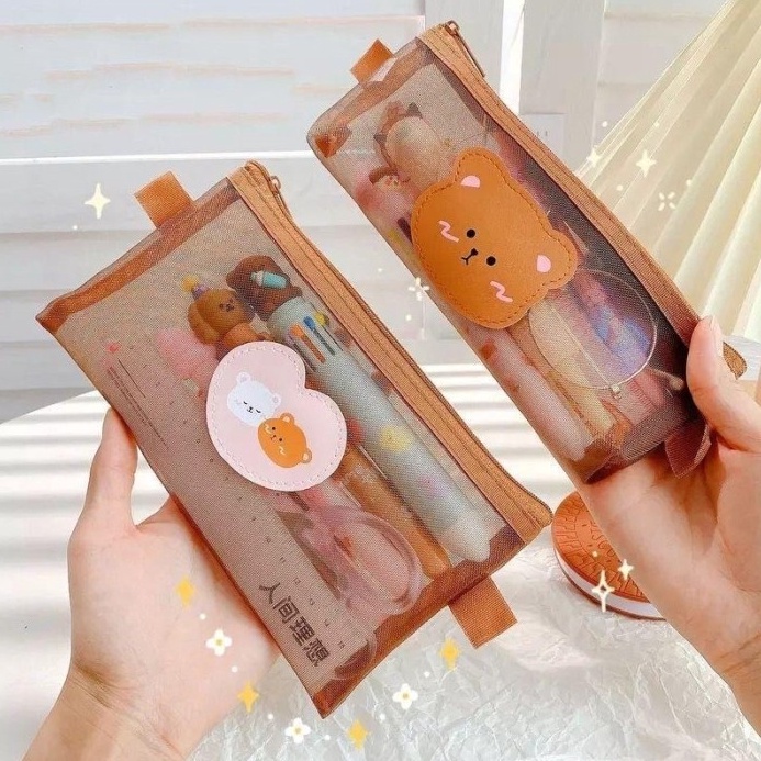 

Gratis Hadiah Tempat Pensil Zipper Coklat Motif Beruang Dompet Pensil Coklat Lucu Motif Bear A9