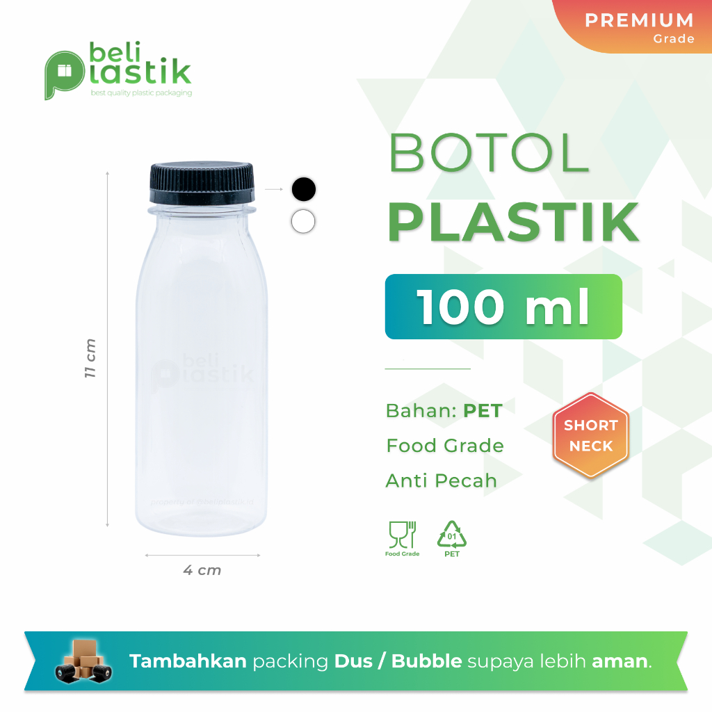 Botol Zamzam Jelly 100 ml Kosong - Botol Plastik Air Zam Zam - Botol Haji Umroh 100ml PET Short Neck