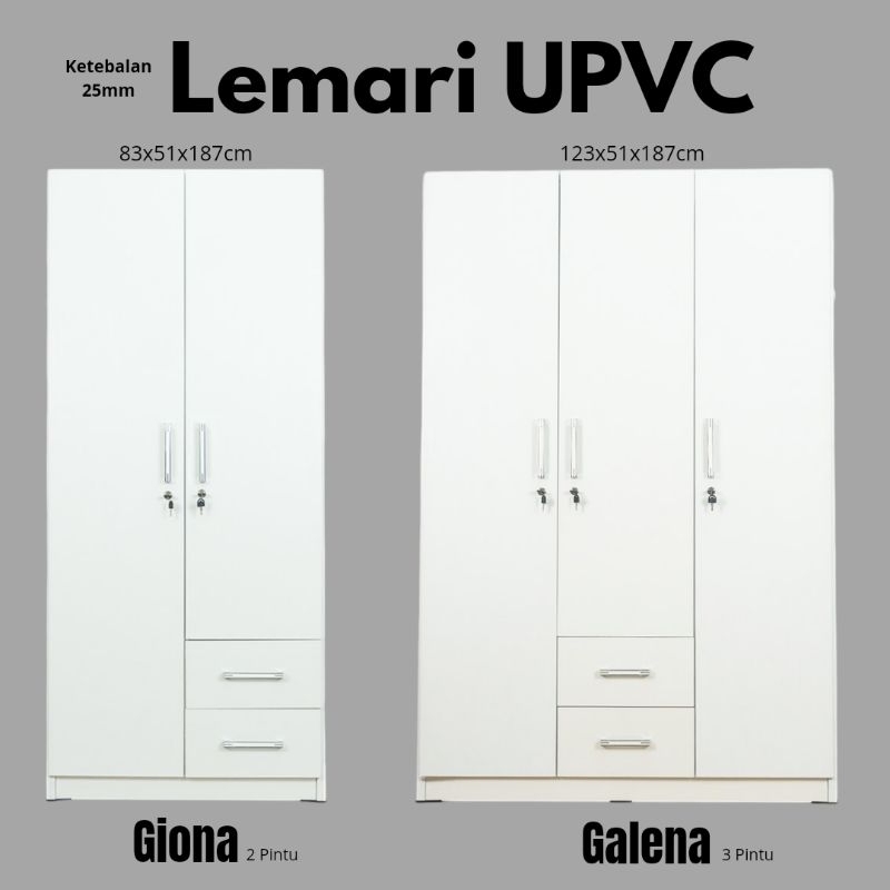 Lemari UPVC - Lemari Penyimpanan Pakaian Bahan UPVC Kuat Kokoh Awet dan Tahan Lama