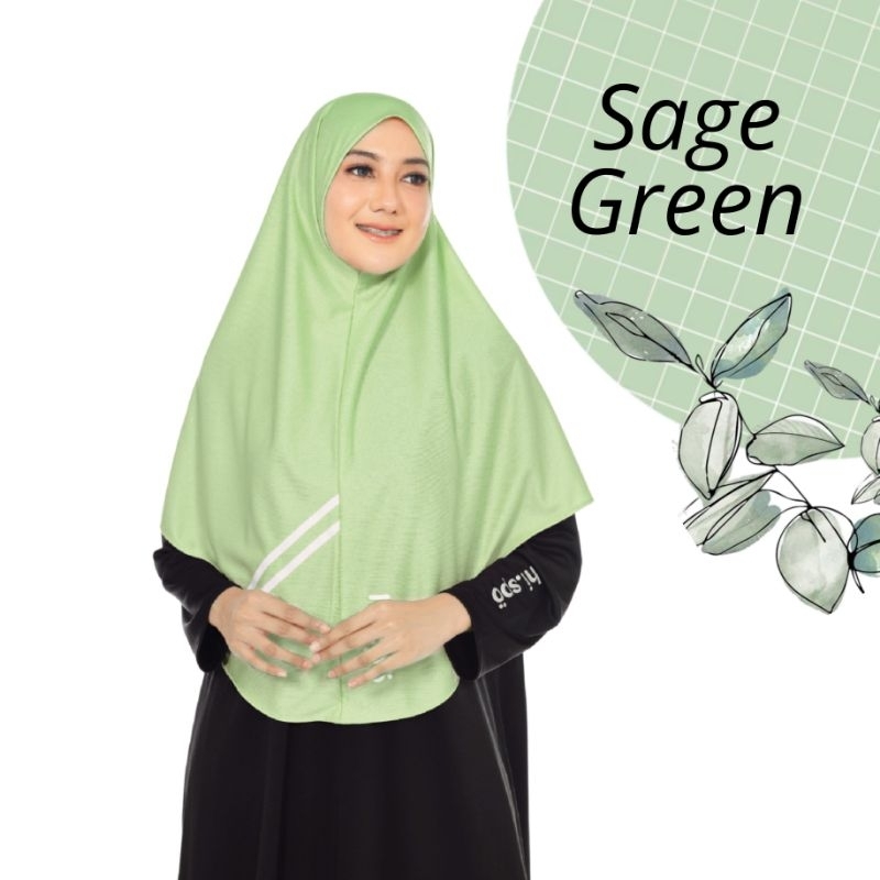 Sage Green Basic Sport Hi.spö Hijab, Jilbab Olahraga