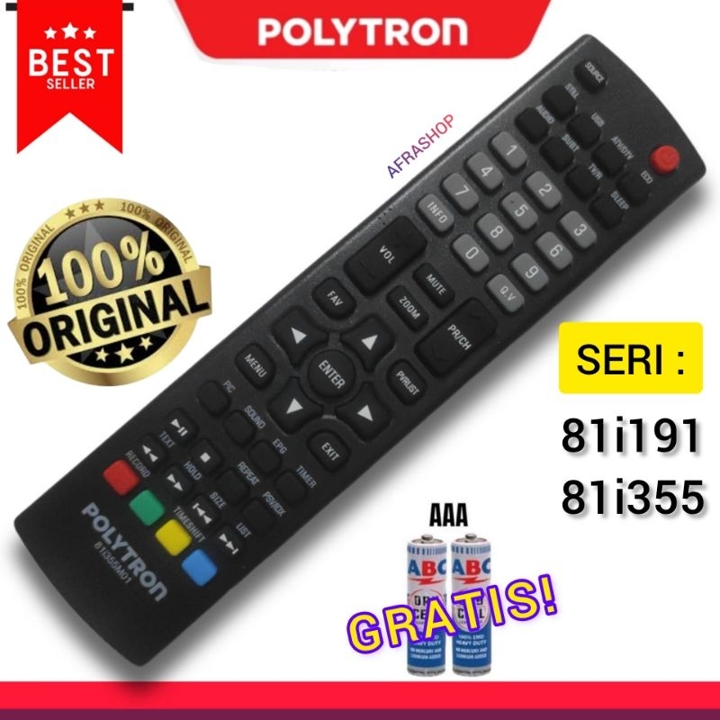 Remot Remote TV Led Polytron Original 81i191 / 81i355 Asli murah berkualitas PLD20 / PLD22 / PLD24 /