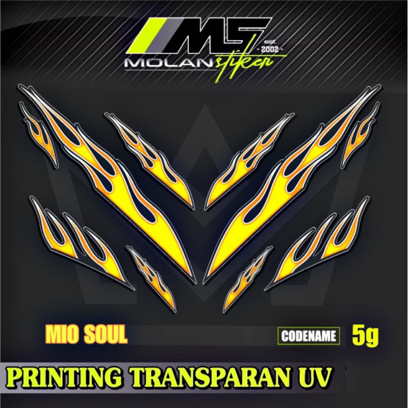 Decal Sticker Striping Variasi Transparan Uv Mio Soul Api Mio Soul Karbu 2006-2012 Mio Soul 115 Mio 
