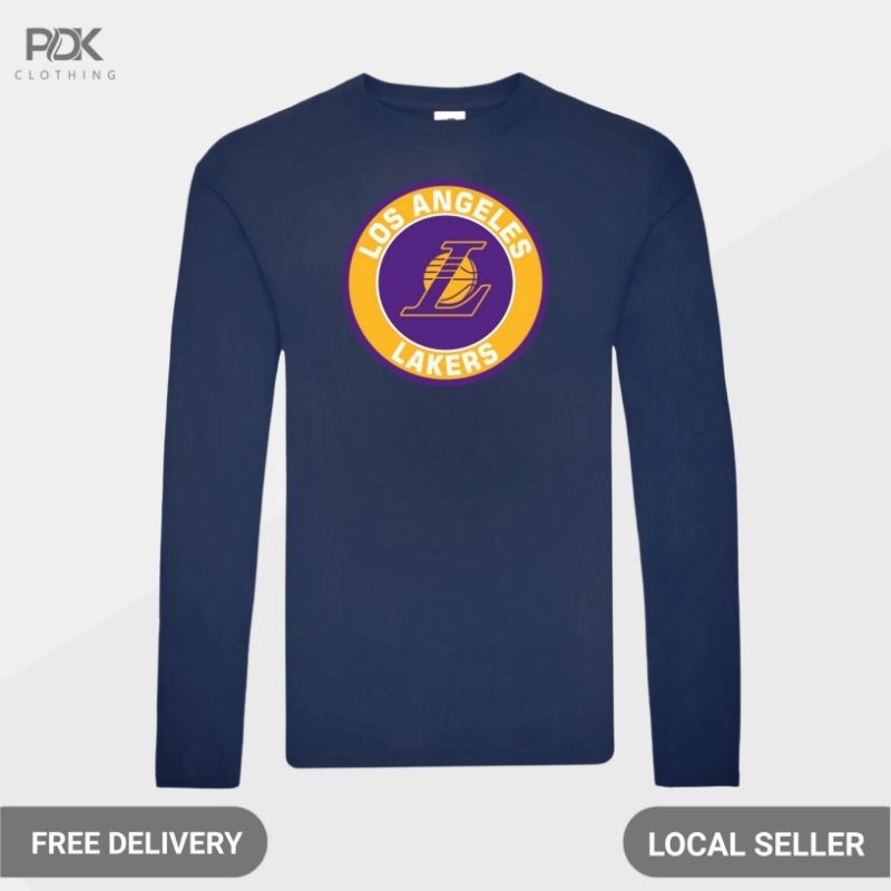 Kaos Pria Baju Lengan Panjang Basketball Los Angeles Nba