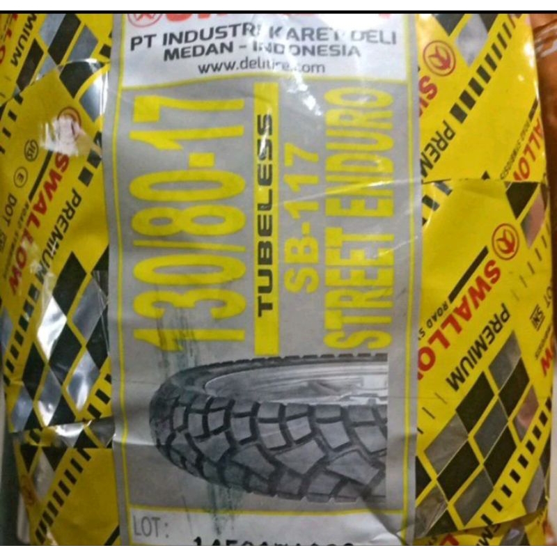 paket ban 120/80-17 dan 130/70-17 Sb 117 tubeless Swallow dual purpose