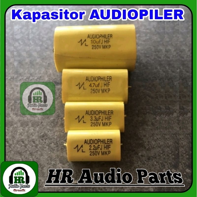 Kapasitor Audiopiler 1uf 2.2uf 3.3uf 4.7uf 6.8uf 10uf 22uf 250V Tahanan Tweeter Middle Capasitor Mil