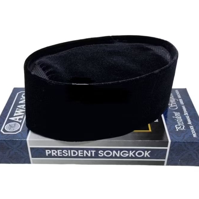 Songkok peci kopiah Hitam Awang premium/songkok president exclisive