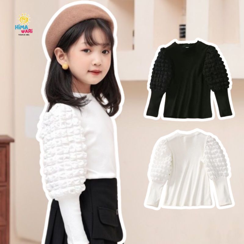 ATASAN ANAK PEREMPUAN JOSSIE LENGAN BALON PANJANG OOTD BLOUSE CASUAL PREMIUM