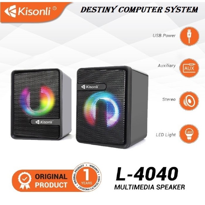 KISONLI Speaker Gaming Kisonli L-4040 LED Speaker