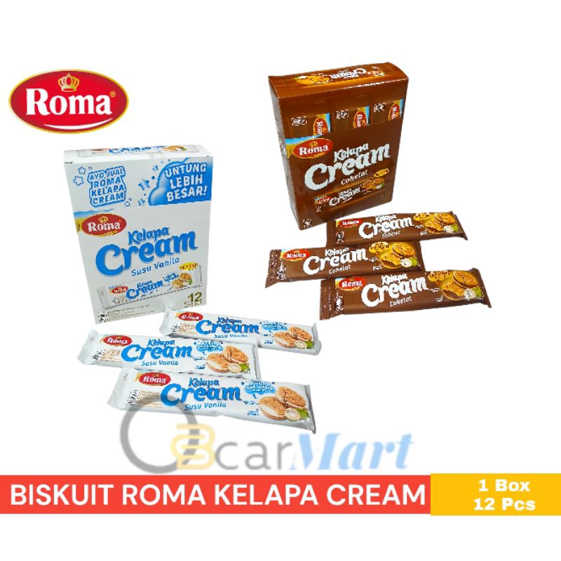 

ROMA KELAPA CREAM Biskuit Coklat Vanila 1 Box isi 12 Sachet 42gr Orins