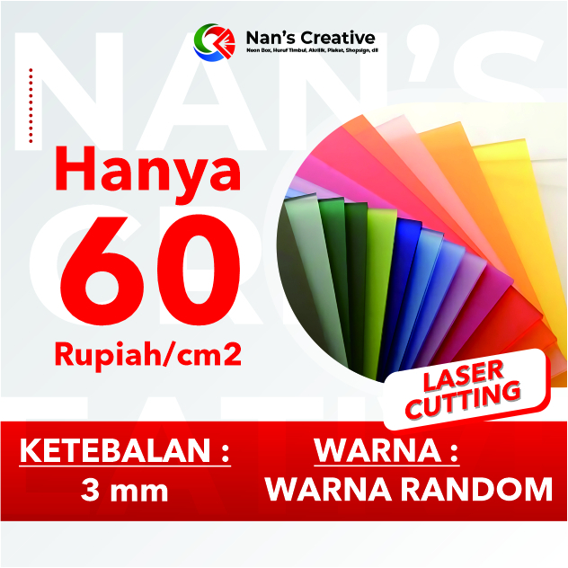 

AKRILIK WARNA 3MM - Akrilik Lembaran Warna 3mm