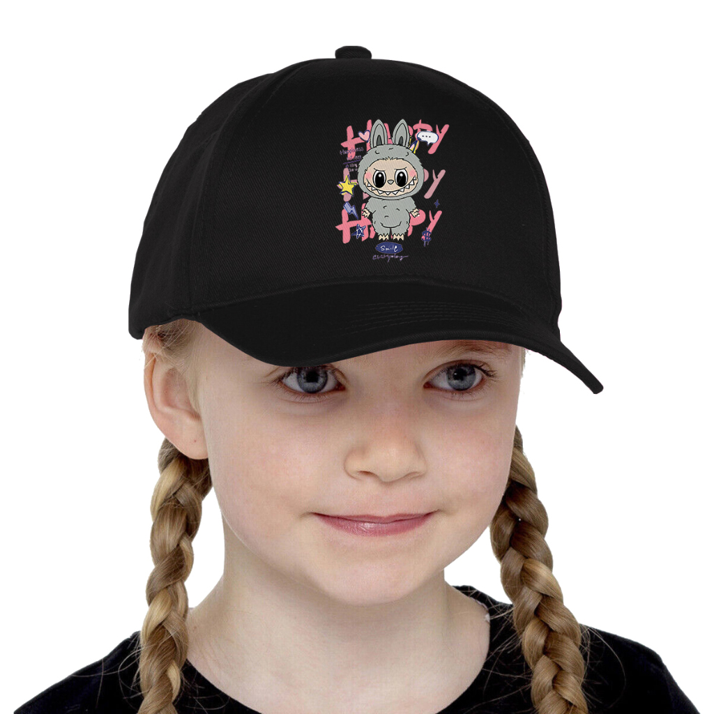 Topi Anak Labubu Boneka Lisa Blackpink Atasan Anak Laki-Laki Perempuan LBB-04