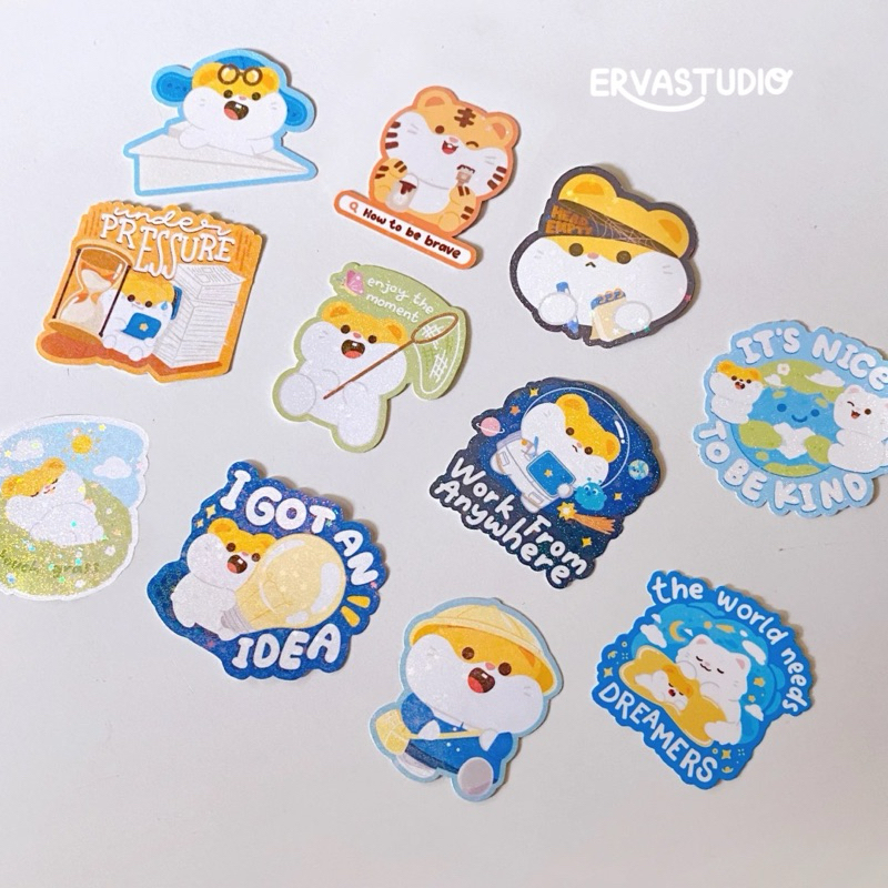 

Bonbon Hamster & Timmy Cat Sticker (by Ervastudio)