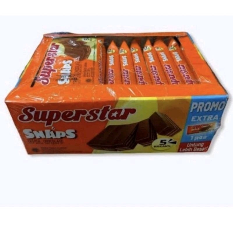 

Superstar Snap Wafer Lezat Bersalut Coklat 12 x 28 gram #roma #superstar #tokonusantarasumba