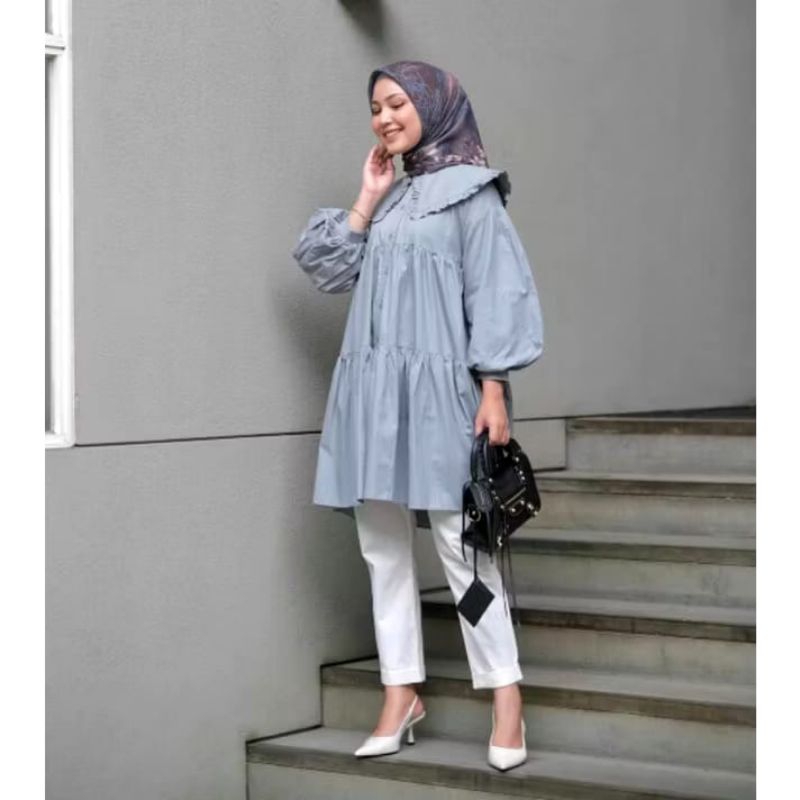 KIRANA TUNIC - Tunik Polos Lengan Panjang Tunik Polos Bisa Jumbo Lengan Balon