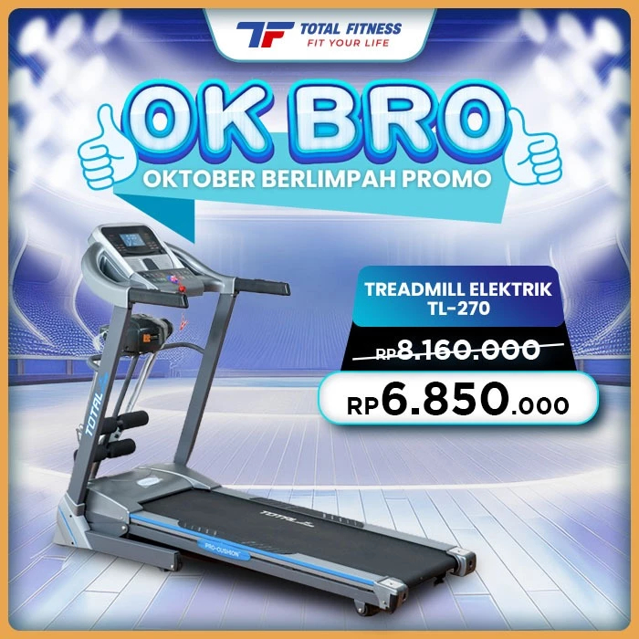 Treadmill Elektrik Total Fitnes TL 270 Alat Olahraga Lari Bandung