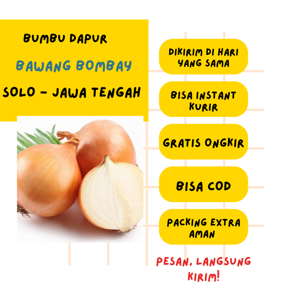 

1 Pc Bawang Bombay Segar Pengiriman dari Surakarta| Fresh Food