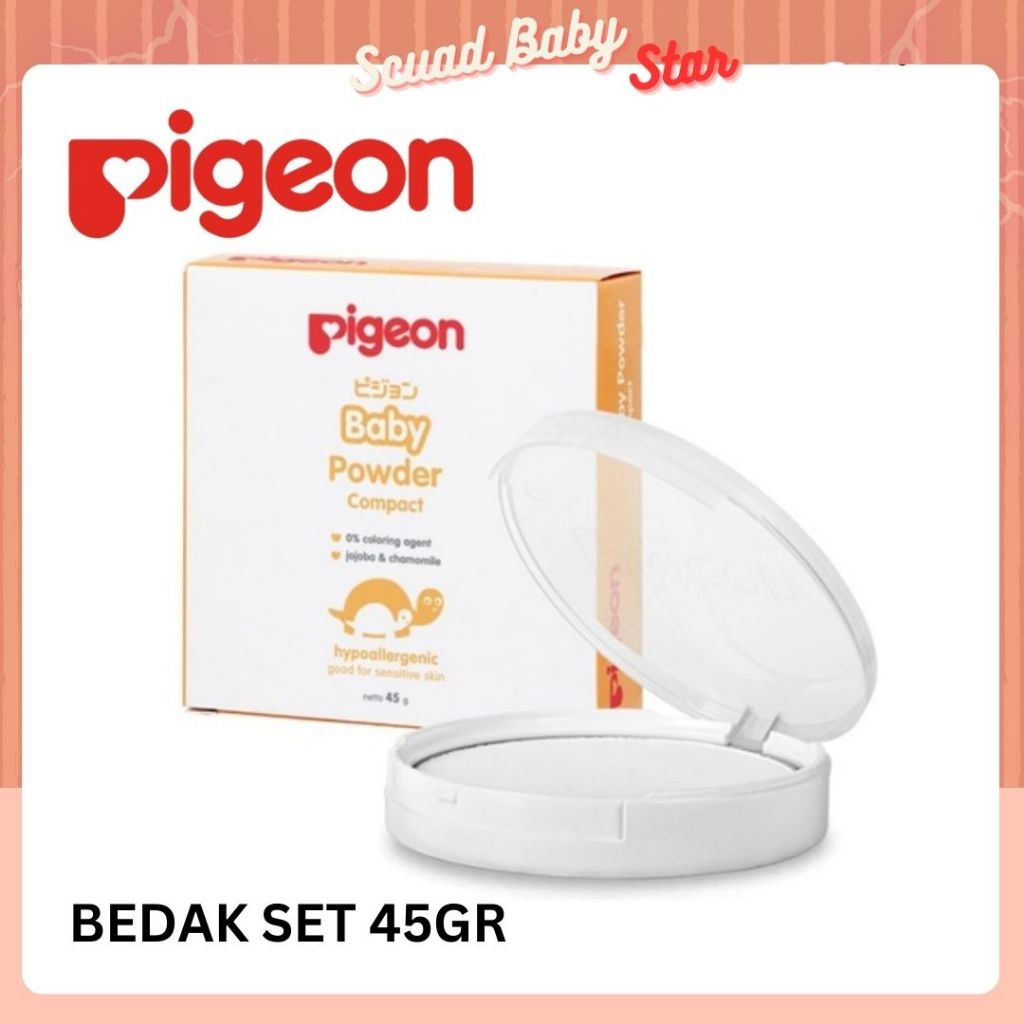 Pigeon Baby Powder Compact Chamomile 45gr /Set/Bedak Padat Bayi