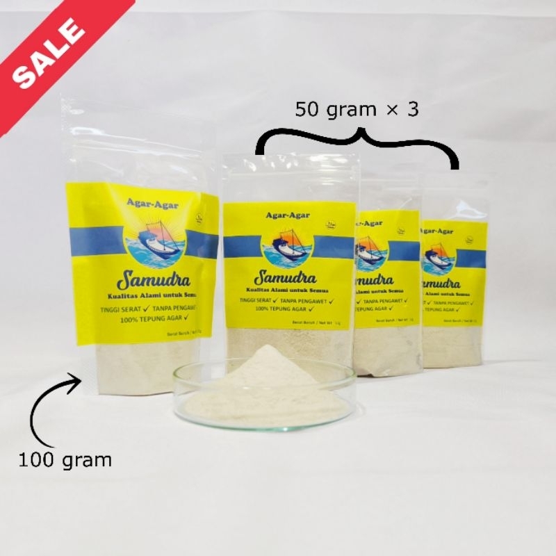 

Tepung Agar-agar Samudra_Promo Gajian 250 gram_100% murni tanpa bahan pengawet, pewarna dan pemanis.
