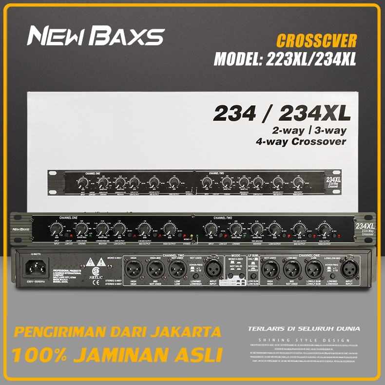 NEW BAXS crossover aktif 223XL/234XL 2way 3 way murah silang elektronik crossover 3 way original dua