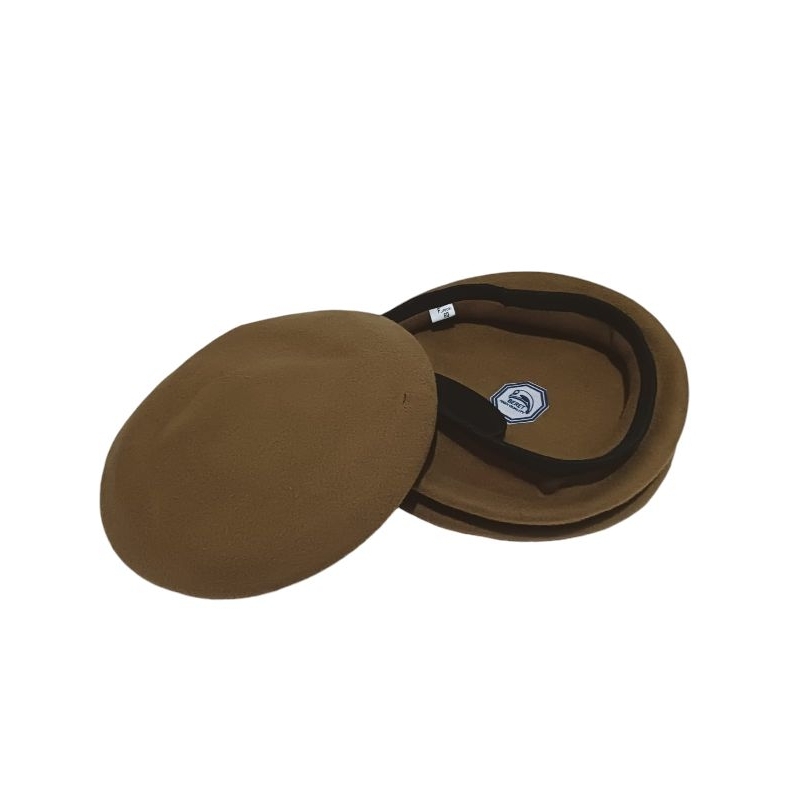 TOPI BARET HIGH QUALITY WARNA COKLAT PNS  EMBLEM KIRI