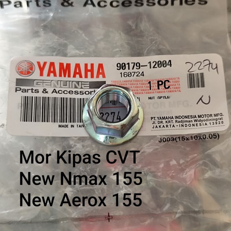 Mor Kipas Mur CVT Kiri Yamaha New Nmax 155 Aerox 155 Nut 90179-12004