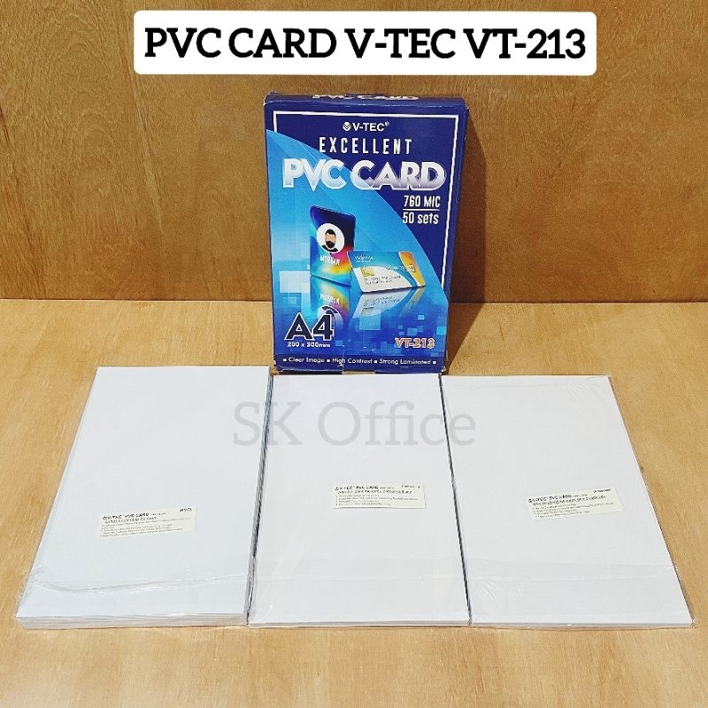 

PVC Card V-TEC VT-213 A4 isi 50lbr Kertas PVC Kertas plong id card