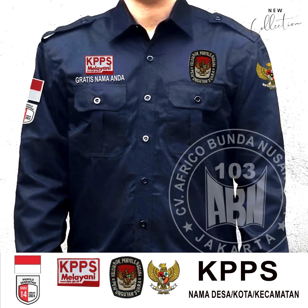 KEMEJA KPPS//SERAGAM KPPS//KEMEJA PANITIA PEMUNGUTAN SUARA LENGAN PANJANG BAHAN PREMIUM TERBAIK