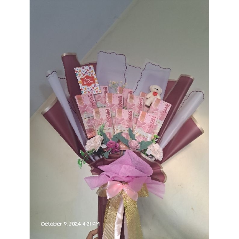 buket uang 1juta buket bunga wisuda ulangtahun