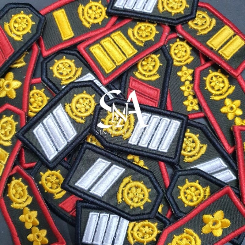 PANGKAT PDL POL PP ATRIBUT SATPOL PP BORDIR TIMBUL GOLONGAN 1 2 3 4 KAIN HIJAU LIS BORDIR HITAM DAN 