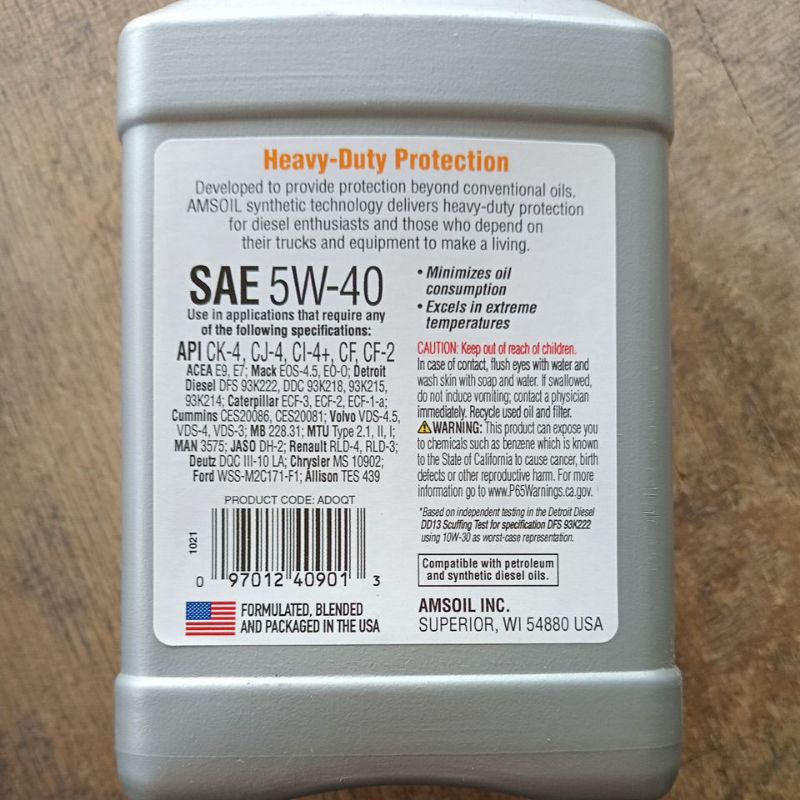 AMSOIL 5W40 DIESEL OE 100% ORIGINAL
