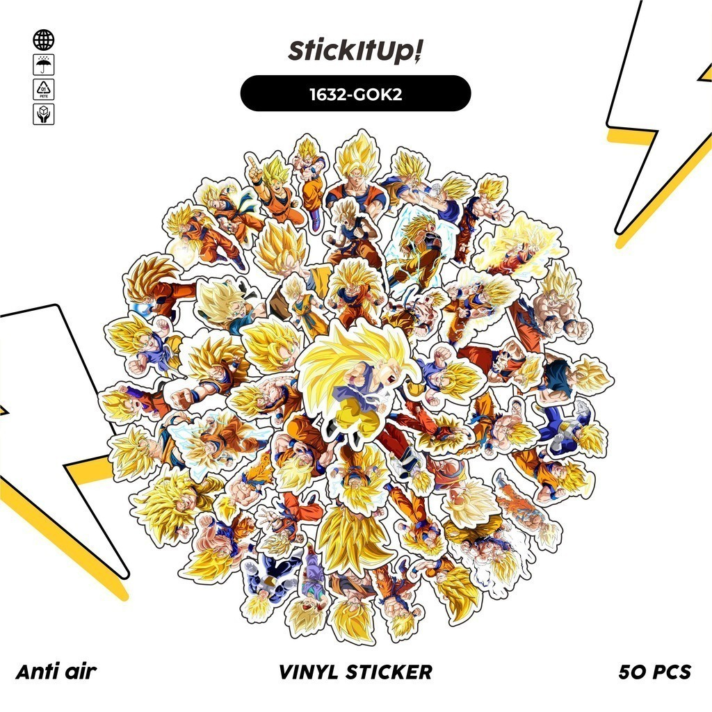 

COD✨ 100 Pcs Stiker DRAGONBALL CHARACTER SON GOKU 02 Lucu Anti Air Untuk Dekorasi Notebook Sepeda Skateboard Handphone DIY
