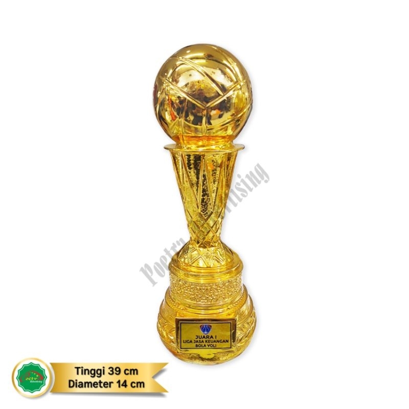 Piala Bola Voli Trophy Bola Volly Warna Chrome Gold PREMIUM