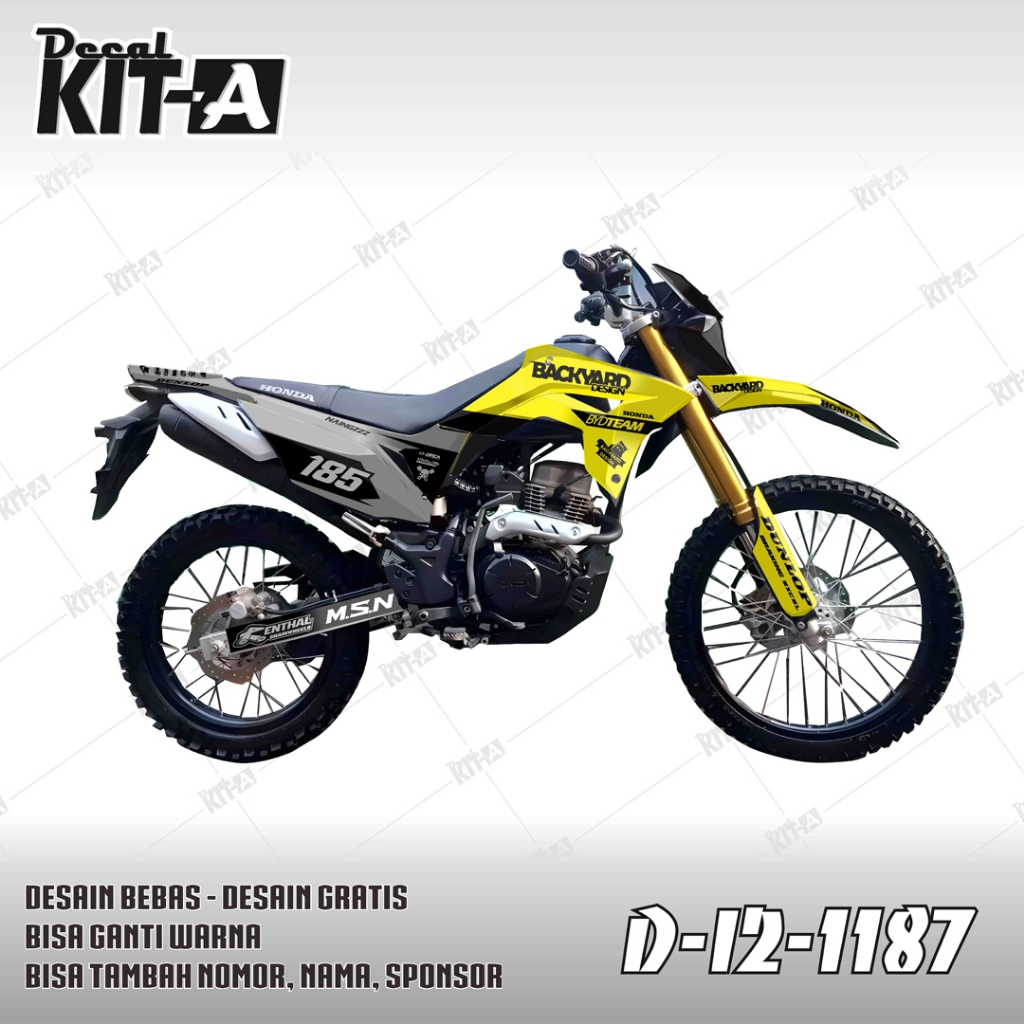 Decal CRF 150l Sticker Striping Stiker CRF Motif  KUNING ABU HITAM  D-I2-1064 I2-1187