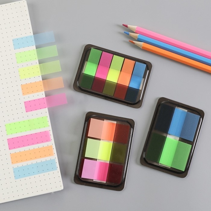 AJA Sticky notes transparan warna stabillo sticky note index pembatas STK2