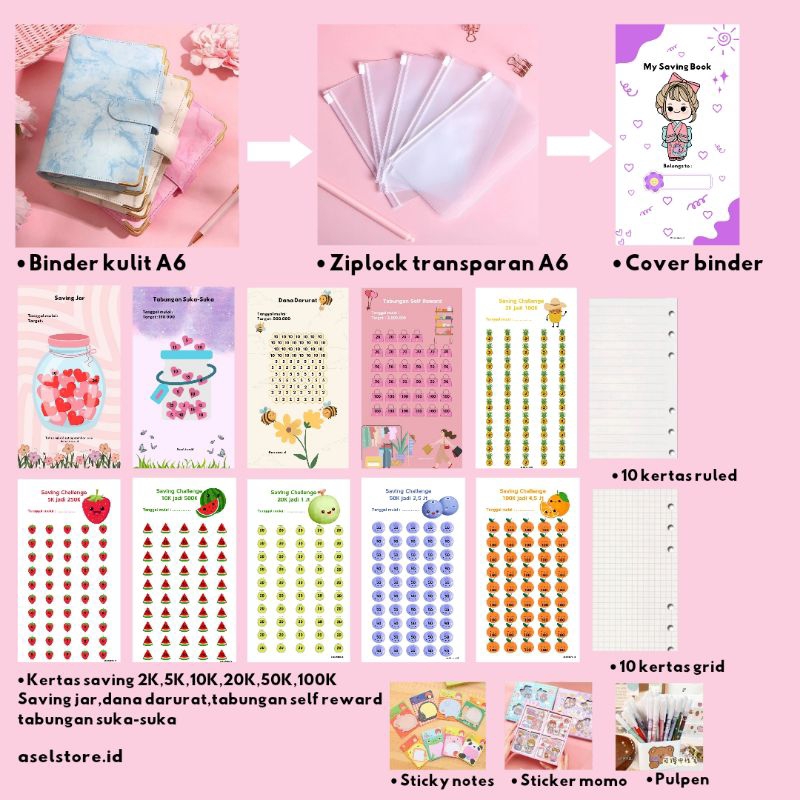 

Paket Binder Menabung Motif | Binder Keuangan A6 | Binder Sinking Fund