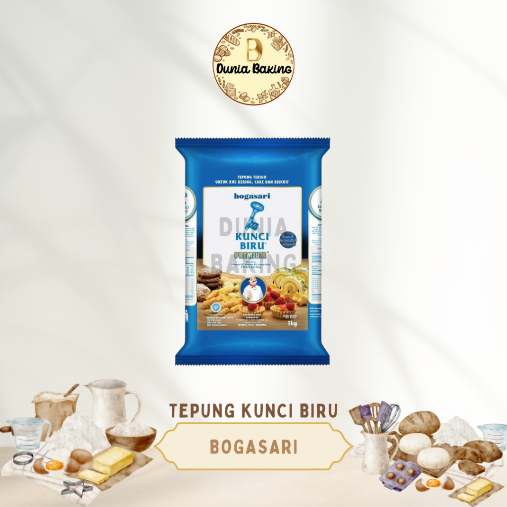 

Tepung terigu Kunci Biru 1kg | Kunci biru | Terigu kunci biru 1kg