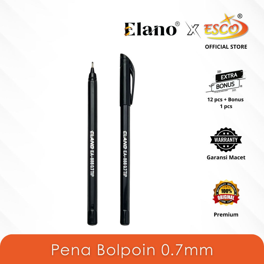 

ESCO >< ELANO Bolpoin / Pulpen / Ballpen / Ballpoint 0.7 mm EA-888