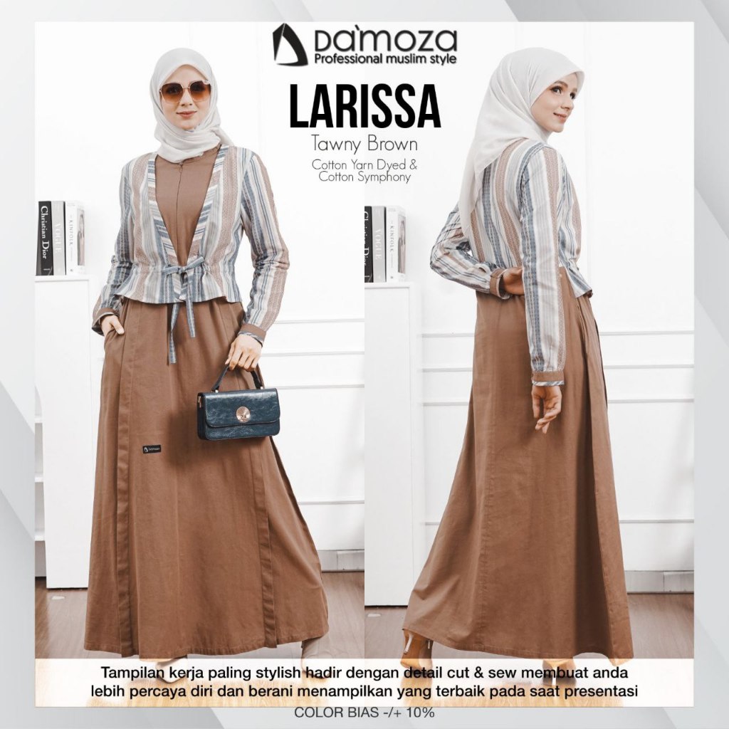 Gamis DAMOZA LARISSA Friar Brown XXL 3XL | Gamis Katun ORI DAMOZA