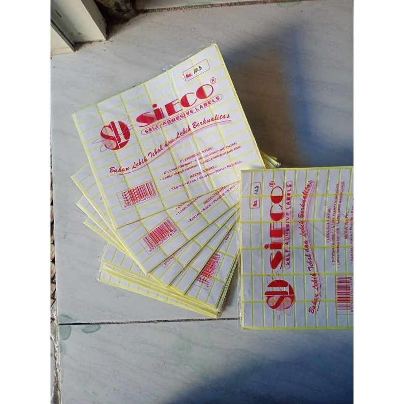

sticker lebel harga kertas / self adhesive labels sieco ukuran no.123