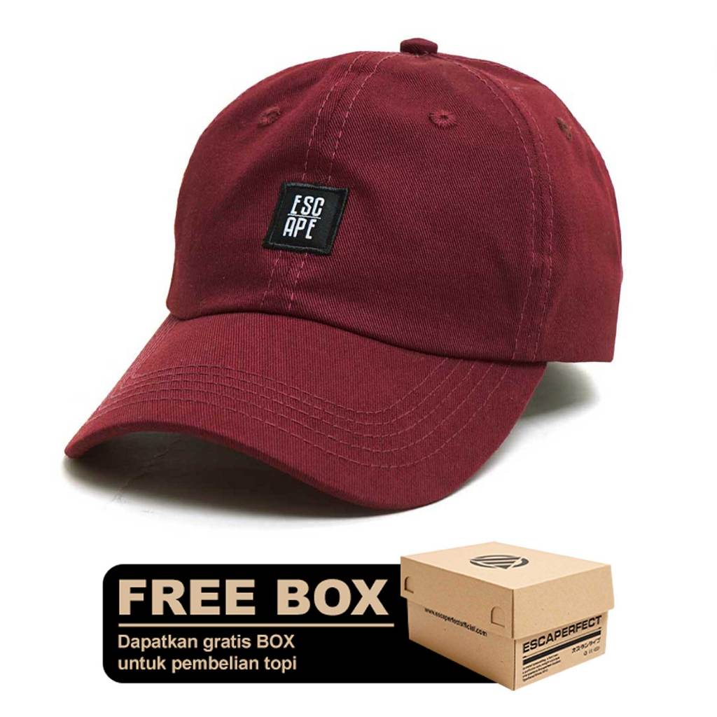 Escaperfect Polo Cap Simple Damarion- Maroon Topi Pria