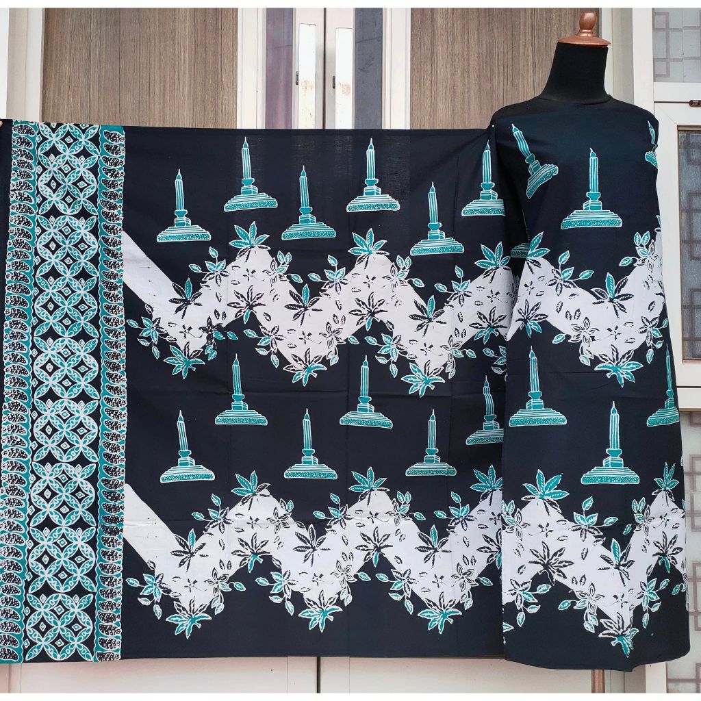 Batik umiromlah 2810373 Bahan Kain Batik Full Cap Asli Canting Pengrajin Madura Pamekasan Hitam Tosc