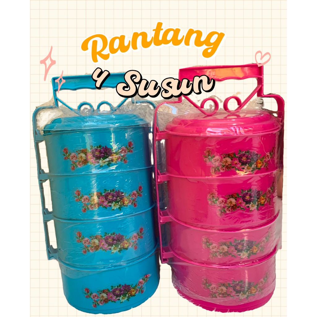 {GROSIR} rantang susun 4 / rantang makanan / rantang susun rantang plastik/ warna random