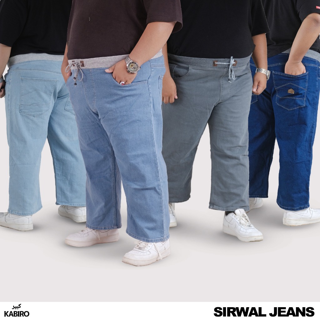 Sirwal Jeans KABIRO - Angkle pants Celana sirwal pria jumbo bahan jeans stretch elastis dan nyaman