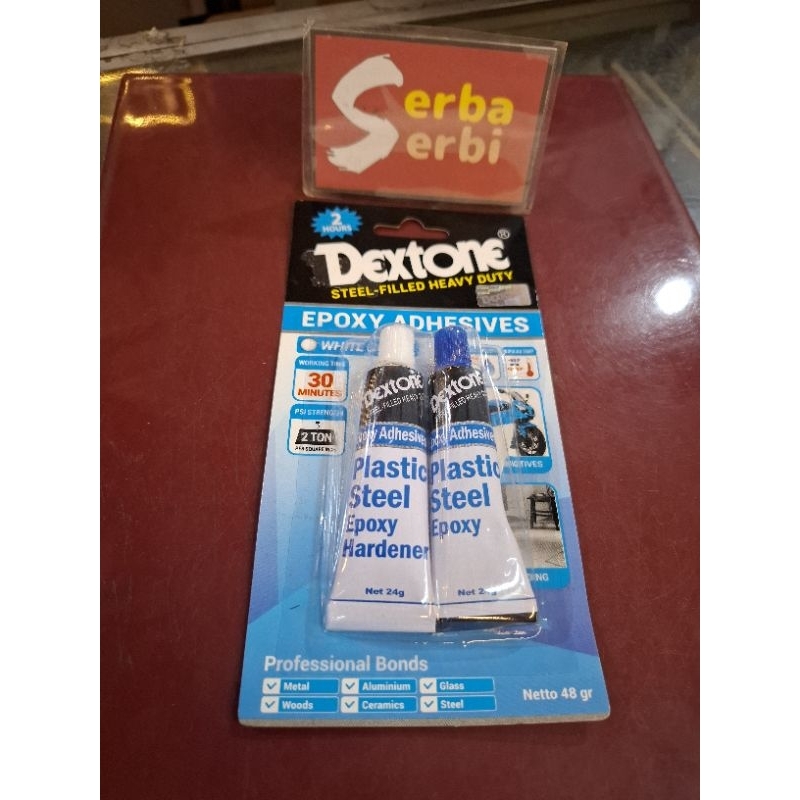 [BIRU WHITE COLOR DEXTONE 2JAM]Lem besi epoxy adhesive 48gr