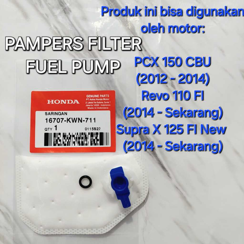PAMPERS FILTER FUEL PUMP PCX 150 CBU REVO 110 FI SUPRA X 125 FI NEW ORIGINAL 16707-KWN-711