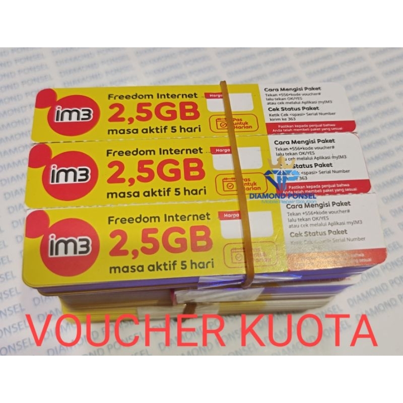 VOUCHER KUOTA INDOSAT 2.5GB /5HARI